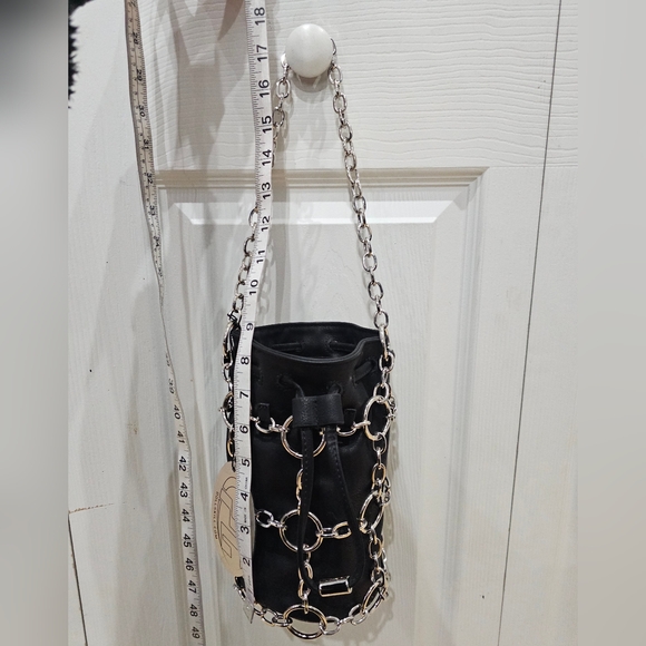 Dolls Kill Poster Grl Check Yourself Bucket Black O Ring Bag Crossbody Purse - Picture 7 of 14